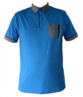 Gabicci - Polo shirt with contrast collar sleeve ends and breast pocket with two fine stripes